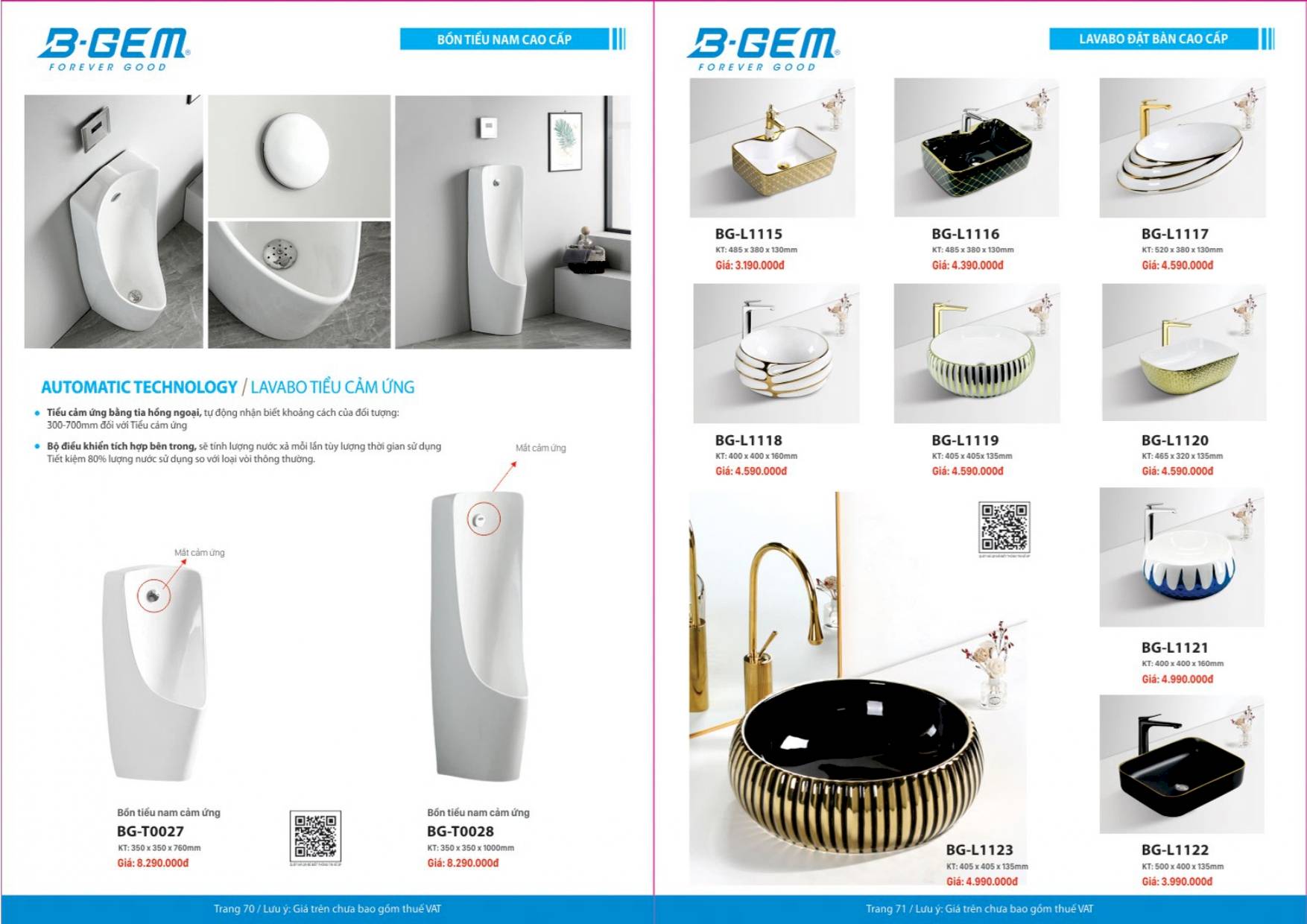 Catalogue và Bảng giá Thiết bị vệ sinh BGEM mới nhất 2024 /Page 37